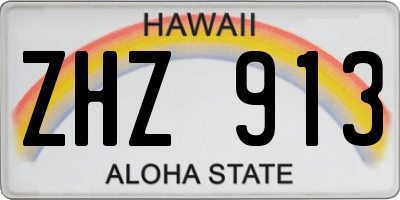 HI license plate ZHZ913