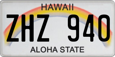 HI license plate ZHZ940