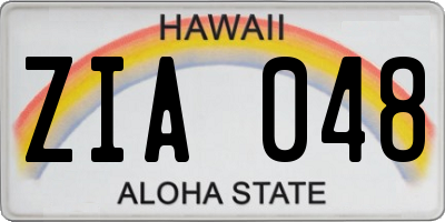 HI license plate ZIA048