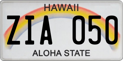 HI license plate ZIA050