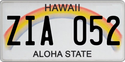 HI license plate ZIA052