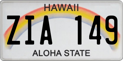 HI license plate ZIA149