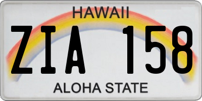 HI license plate ZIA158