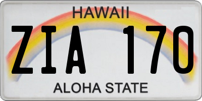 HI license plate ZIA170