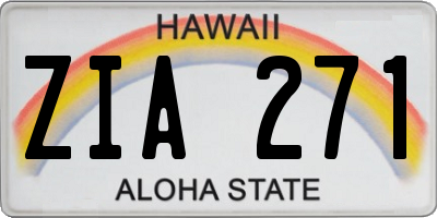 HI license plate ZIA271
