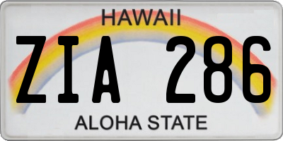 HI license plate ZIA286