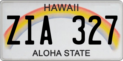 HI license plate ZIA327