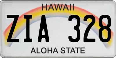 HI license plate ZIA328