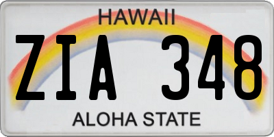 HI license plate ZIA348