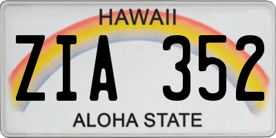 HI license plate ZIA352