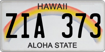 HI license plate ZIA373