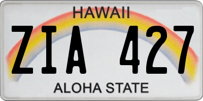 HI license plate ZIA427
