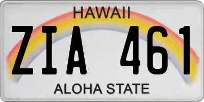 HI license plate ZIA461