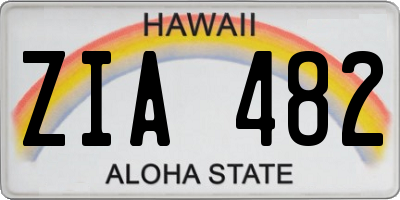HI license plate ZIA482