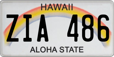 HI license plate ZIA486