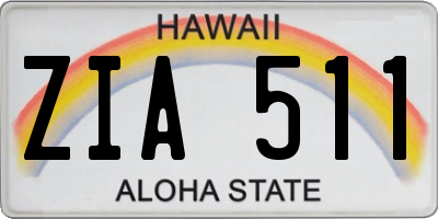 HI license plate ZIA511