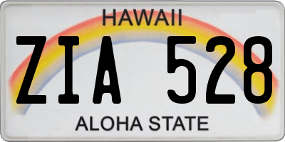 HI license plate ZIA528