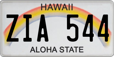 HI license plate ZIA544