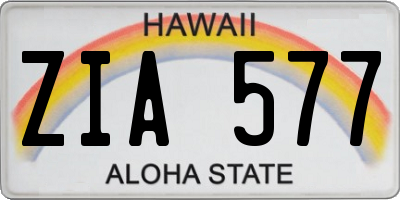 HI license plate ZIA577