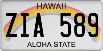 HI license plate ZIA589