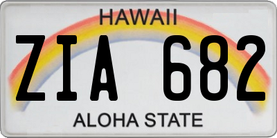 HI license plate ZIA682