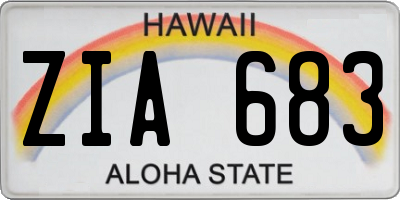 HI license plate ZIA683