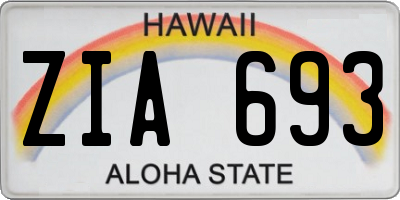 HI license plate ZIA693
