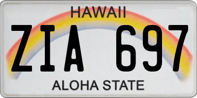 HI license plate ZIA697
