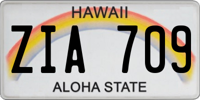 HI license plate ZIA709