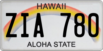 HI license plate ZIA780