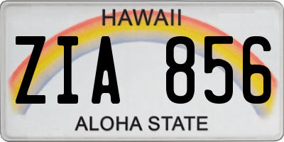 HI license plate ZIA856