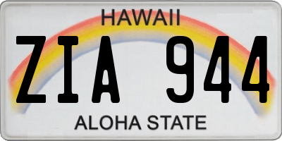 HI license plate ZIA944