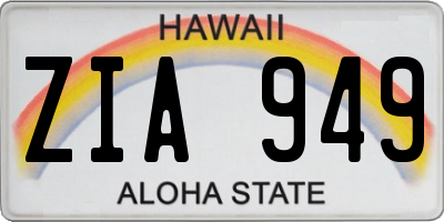 HI license plate ZIA949