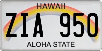 HI license plate ZIA950