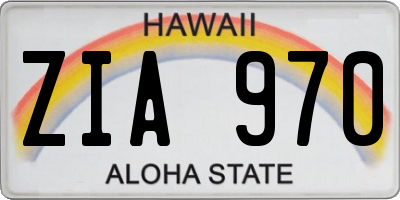 HI license plate ZIA970