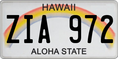 HI license plate ZIA972
