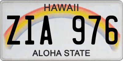 HI license plate ZIA976
