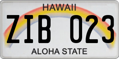 HI license plate ZIB023