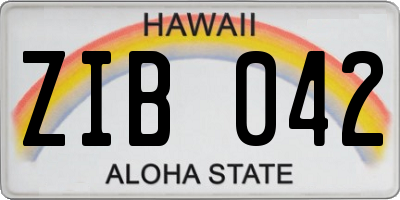HI license plate ZIB042