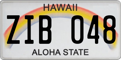 HI license plate ZIB048