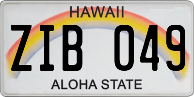 HI license plate ZIB049