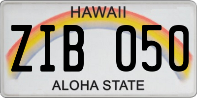HI license plate ZIB050
