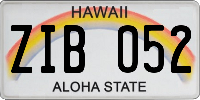 HI license plate ZIB052