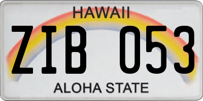 HI license plate ZIB053