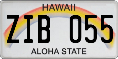 HI license plate ZIB055