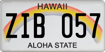 HI license plate ZIB057