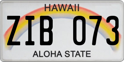 HI license plate ZIB073