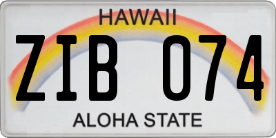 HI license plate ZIB074