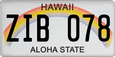 HI license plate ZIB078