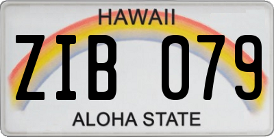 HI license plate ZIB079